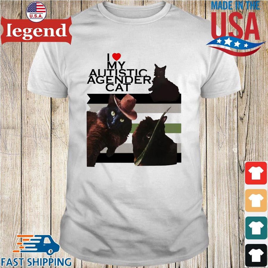 I Love My Autistic Agender Cat Shirt
