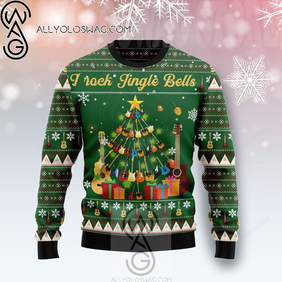 I Rock Jingle Bells Christmas Knitting Pattern Ugly Christmas Sweater