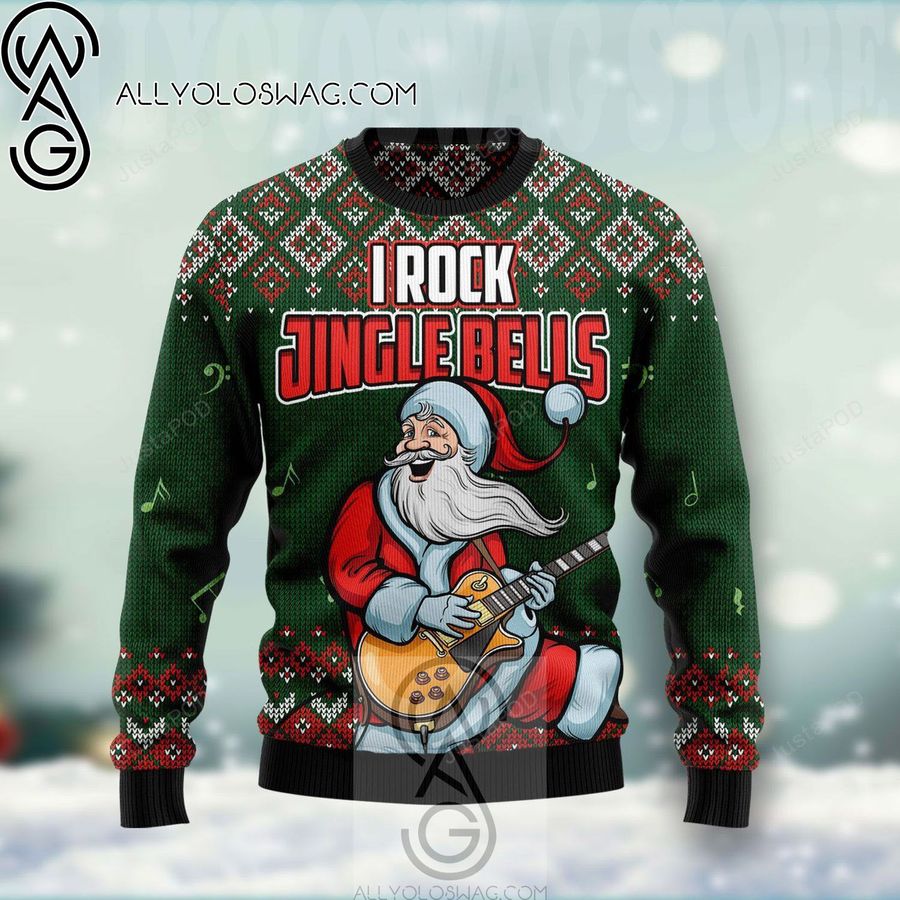 I Rock Jingle Bells Knitting Pattern Ugly Christmas Sweater