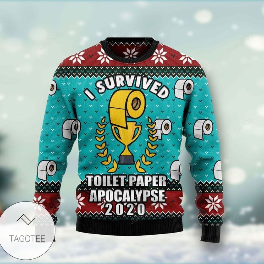 I Survived Toilet Paper Apocalypse Christmas Ugly Sweater