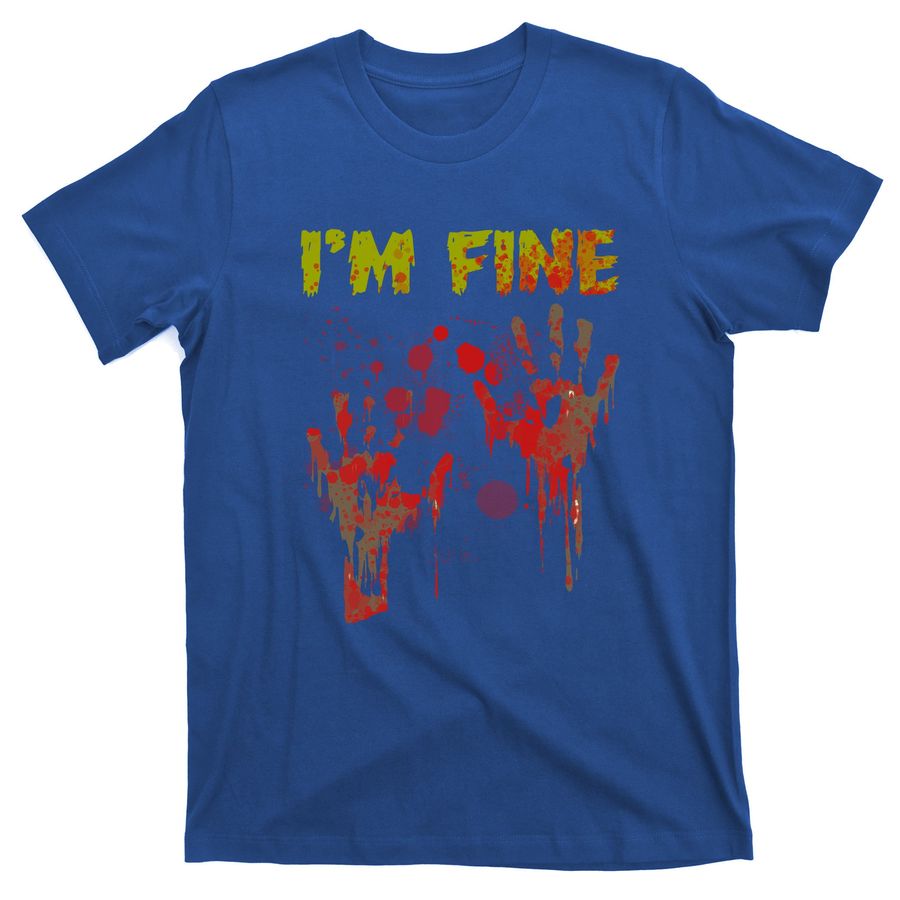 I'm Fine Bloody Zombie Bite Scary Halloween Costume T-Shirts