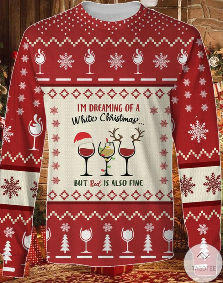 i'm Dreaming Of A White Christmas Wine Glasses Ugly Sweater