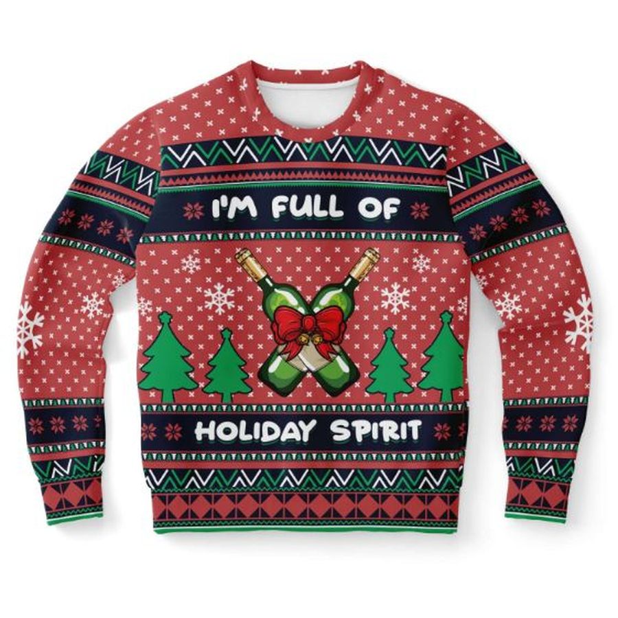 I'm Full Of Holiday Spirit Ugly Christmas Wool Knitted Sweater