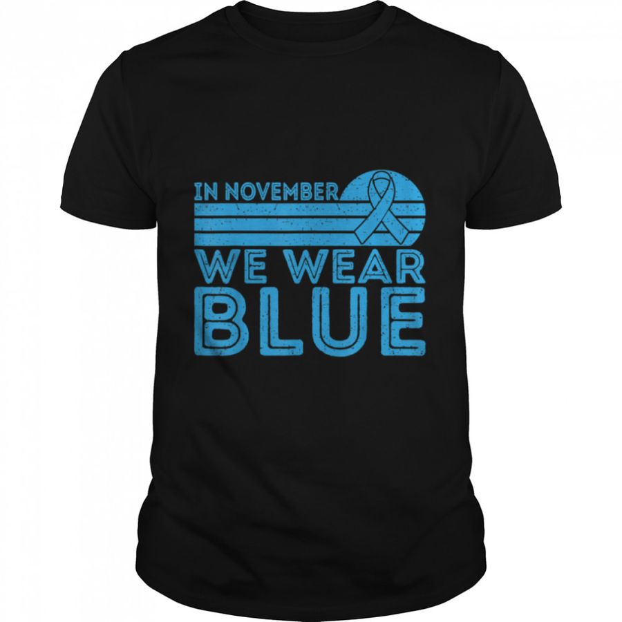 In November We Wear Blue Retro Vintage Diabetes Awareness T-Shirt B09JYQNGRK