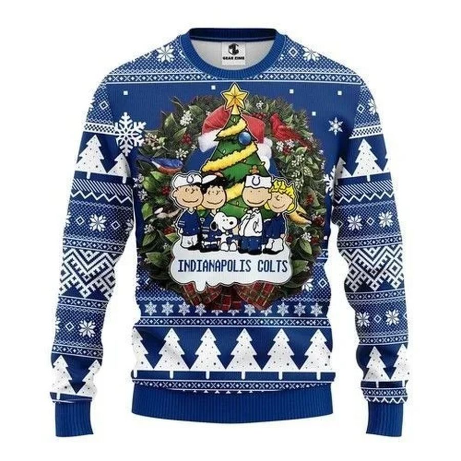 Indianapolis Colts Charlie and Snoopy Ugly Sweater