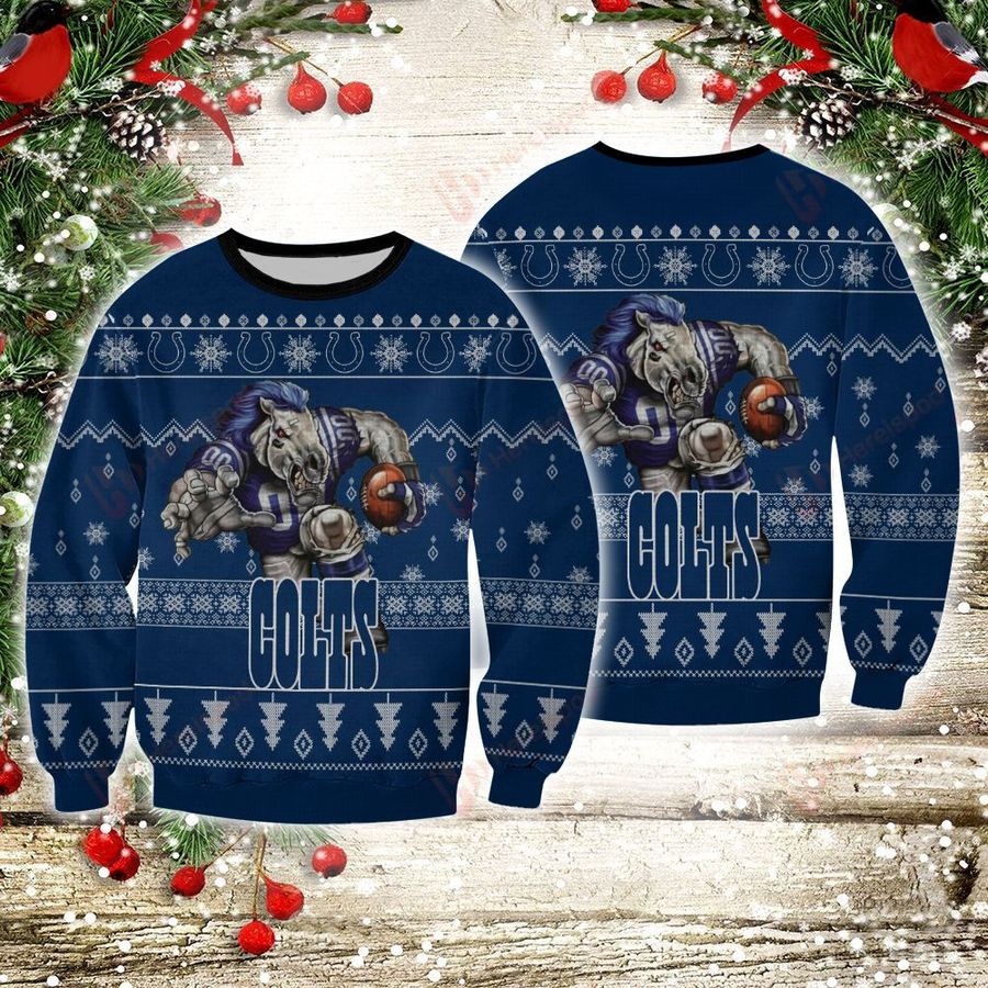 Indianapolis Colts player rushing Ugly Sweater