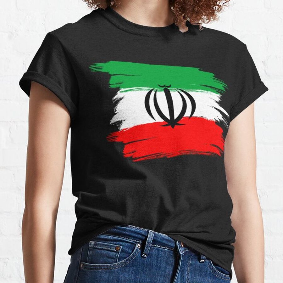 Iran Flag with Emblem Logo Classic T-Shirt