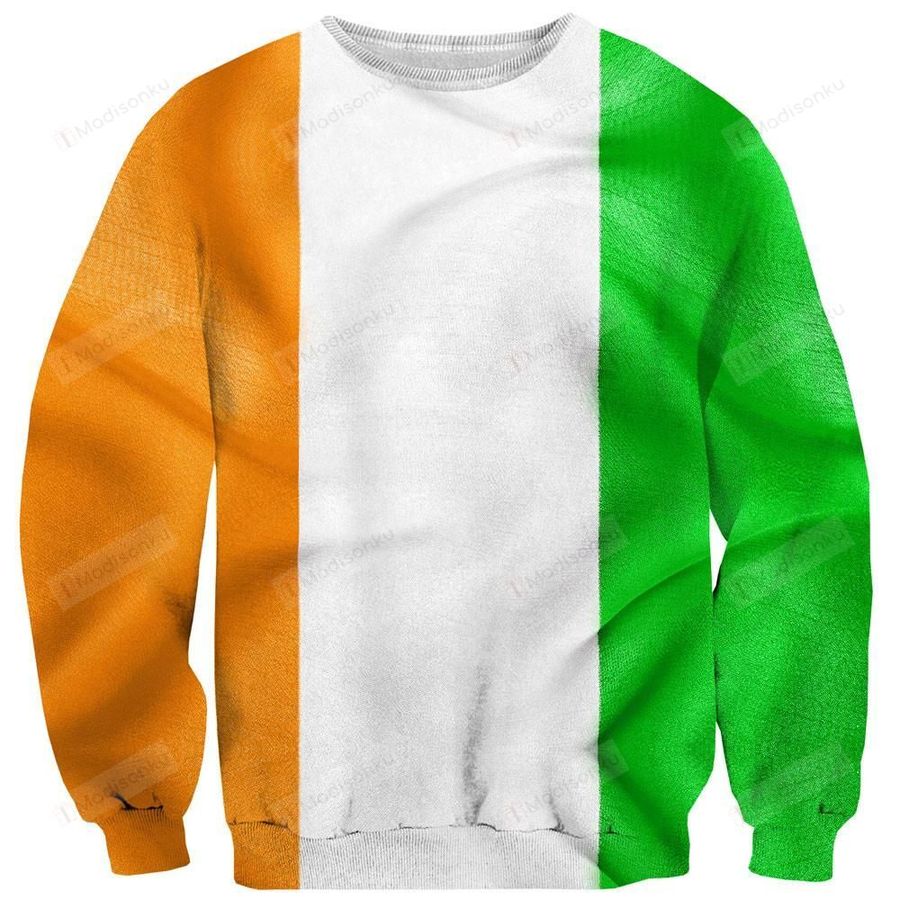 Irish Flag Ugly Christmas Sweater, All Over Print Sweatshirt