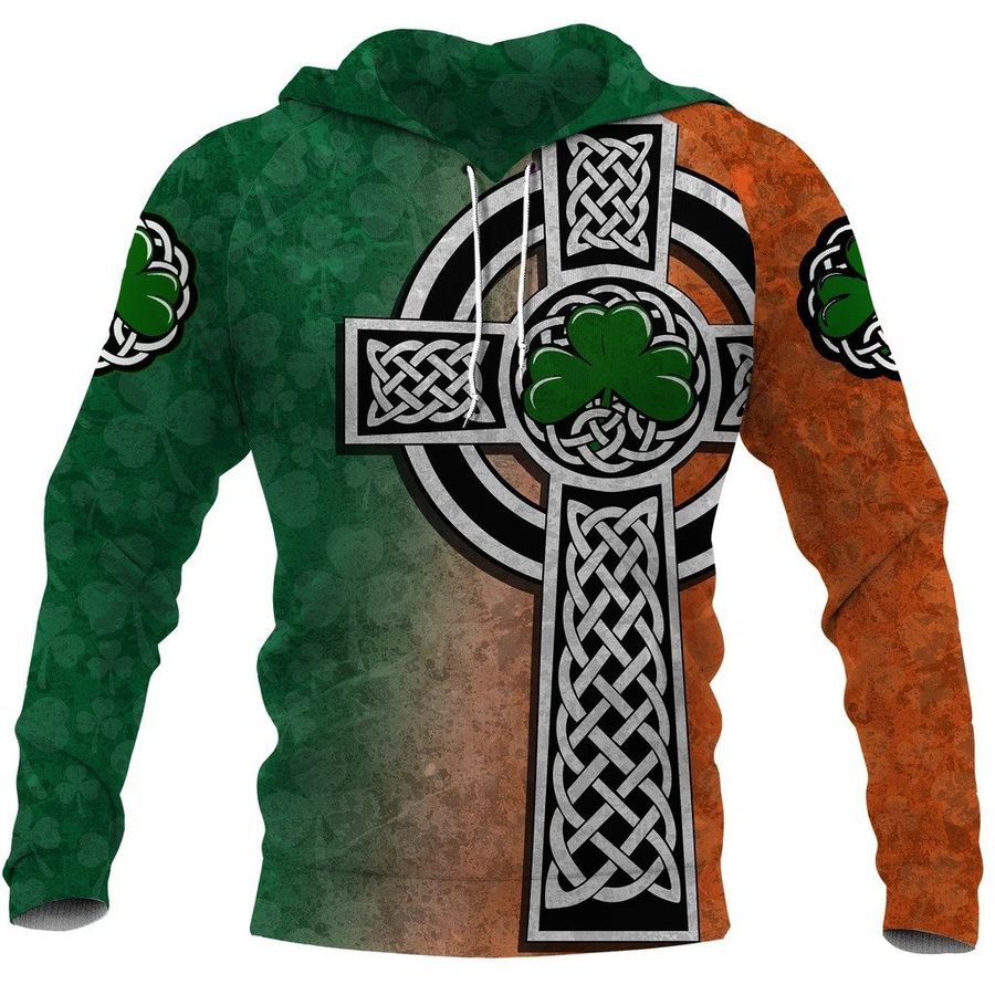 Irish Saint Patrick’s Day Shamrock Celtic Cross Hoodie T-Shirt Sweatshirt