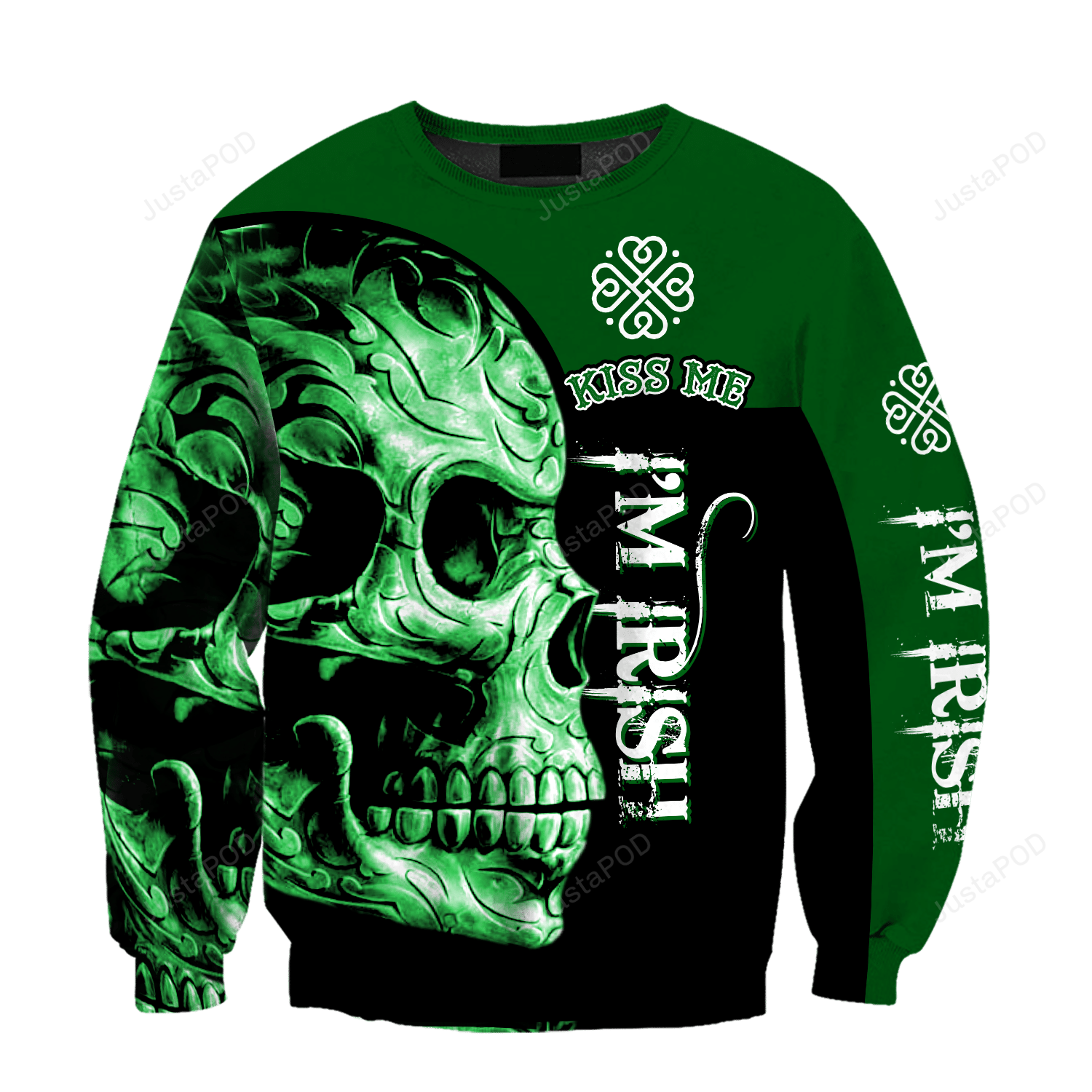 Irish St. Patrick Day Skull Ugly Sweater.png