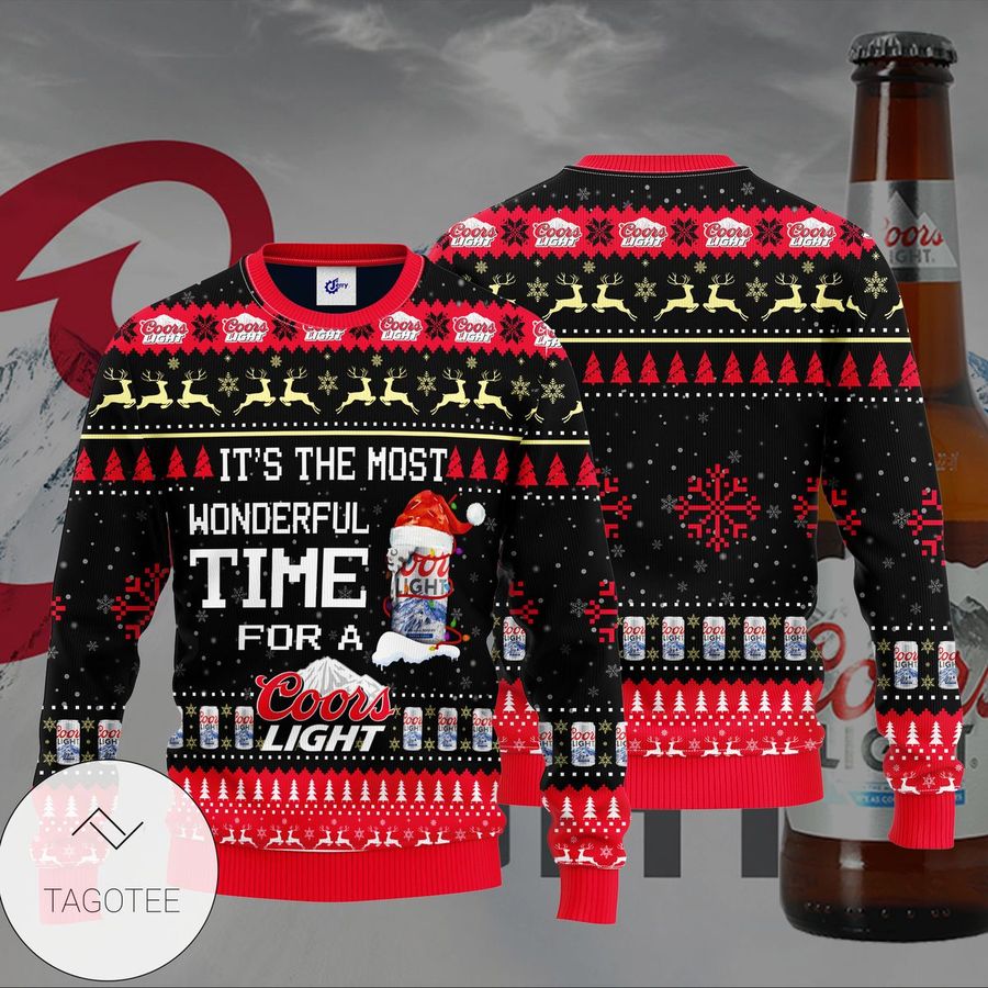 It is  The Most Wonderful Time For A Coors Light Knitted Ugly Sweater