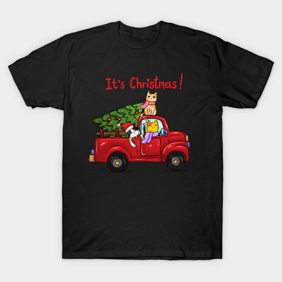 It's Christmas Cat Truck T Shirt, Hoodie, Sweatshirt, Long Sleeve