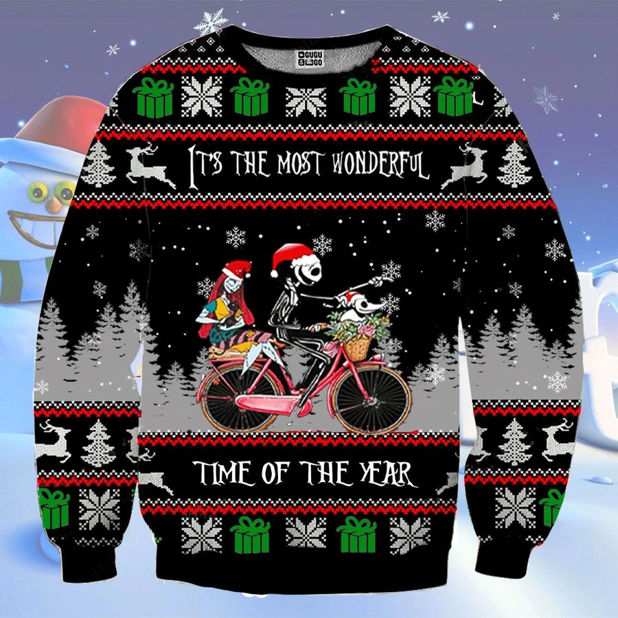 It's The Most Wonderful Time Of The Year Ugly Christmas Happy Xmas Wool Knitted Sweater
