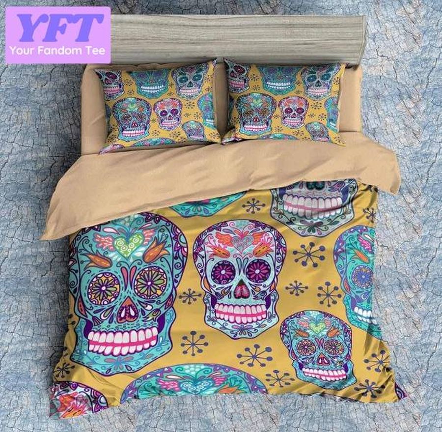 It's Time Colorful Skull Customized 3d Bedding Set