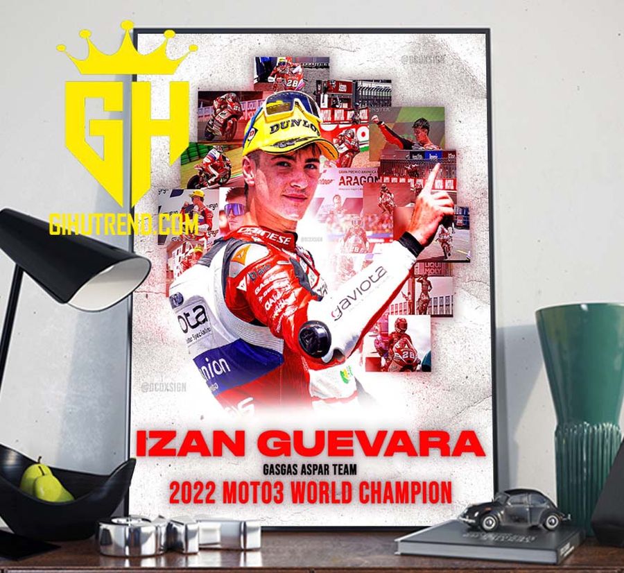 Izan Guevara Gasgas Aspar Team 2022 Moto3 World Champion Poster Canvas