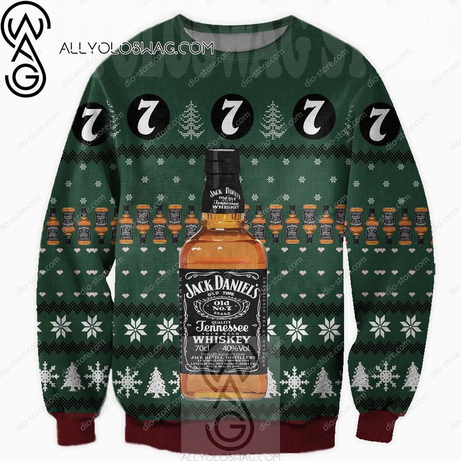 Jack Daniels Tennessee Whiskey Knitting Pattern Ugly Christmas Sweater