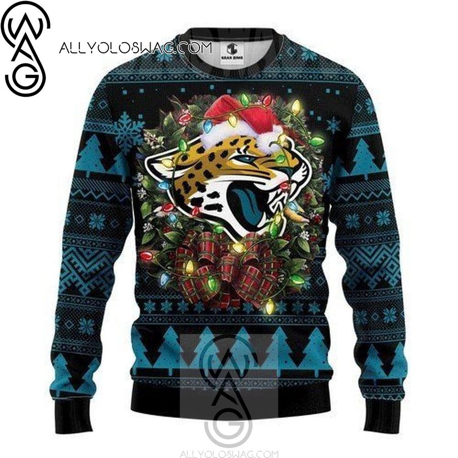 Jacksonville Jaguars Football Team Knitting Pattern Ugly Christmas Sweater