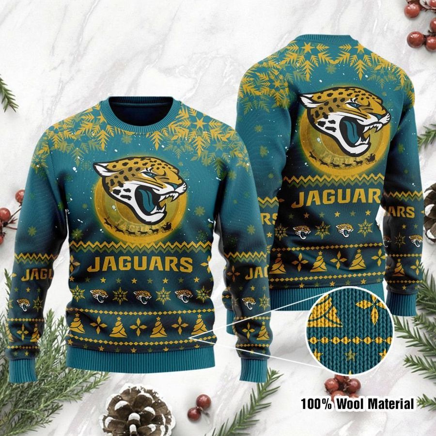 Jacksonville Jaguars Santa Claus In The Moon Ugly Christmas Sweater, Ugly Sweater, Christmas Sweaters, Hoodie, Sweatshirt, Sweater