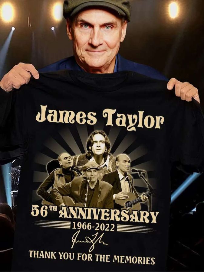 James Taylor 56th Anniversary 1966-2022 Signatures Thank You For The Memories T-Shirt