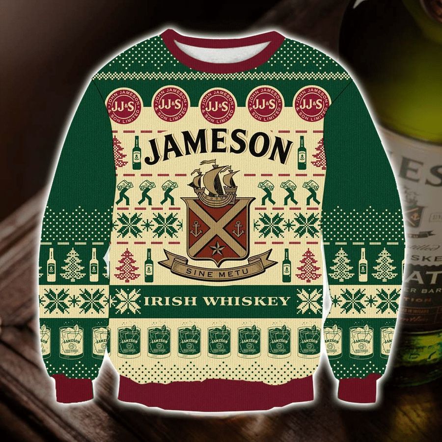 Jameson Irish Whiskey Sine Metu Ugly Sweater