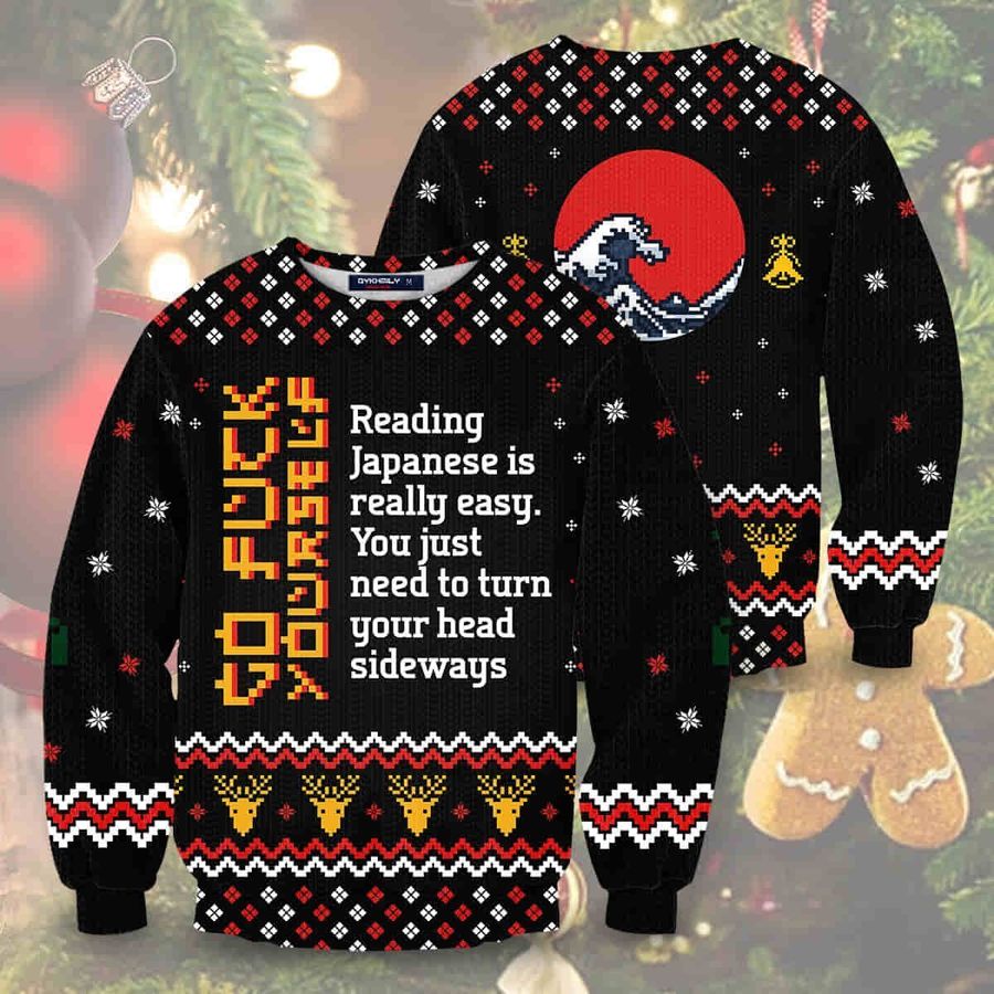 Japanese Wave Christmas Wool Knitted Sweater