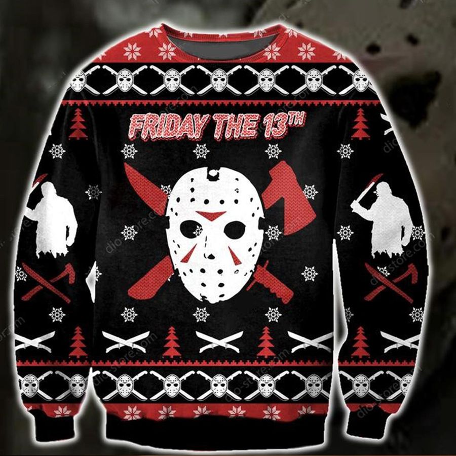Jason Voorhees Ugly Horror Friday The 13th Christmas Happy Xmas Wool Knitted Sweater
