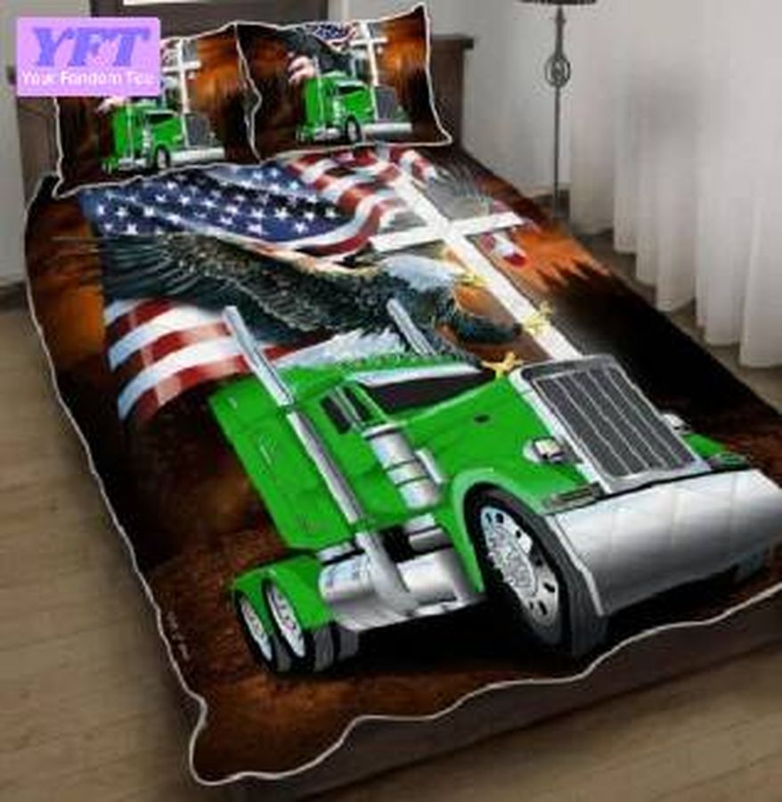 Jesus American Eagle Green Trucker 3D Bedding Set