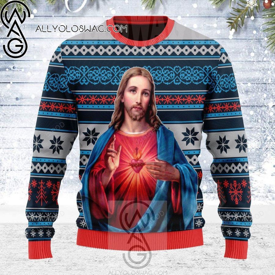Jesus Christ Knitting Pattern Ugly Christmas Sweater