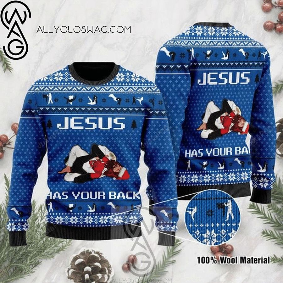 Jesus Has Your Back Knitting Pattern Ugly Christmas Sweater
