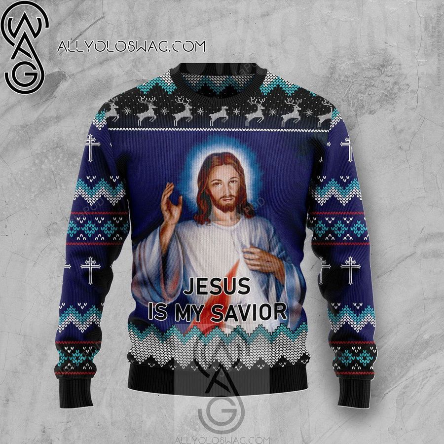Jesus Is My Savior Christmas Knitting Pattern Ugly Christmas Sweater