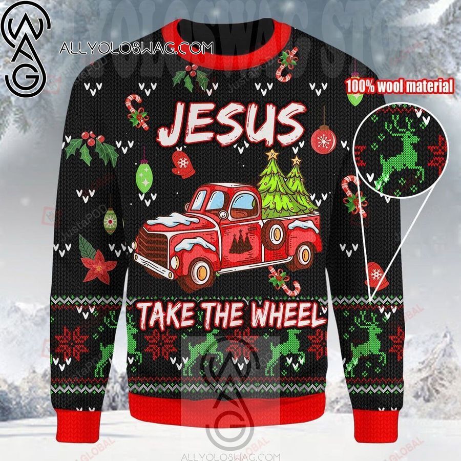 Jesus Take The Wheel Knitting Pattern Ugly Christmas Sweater
