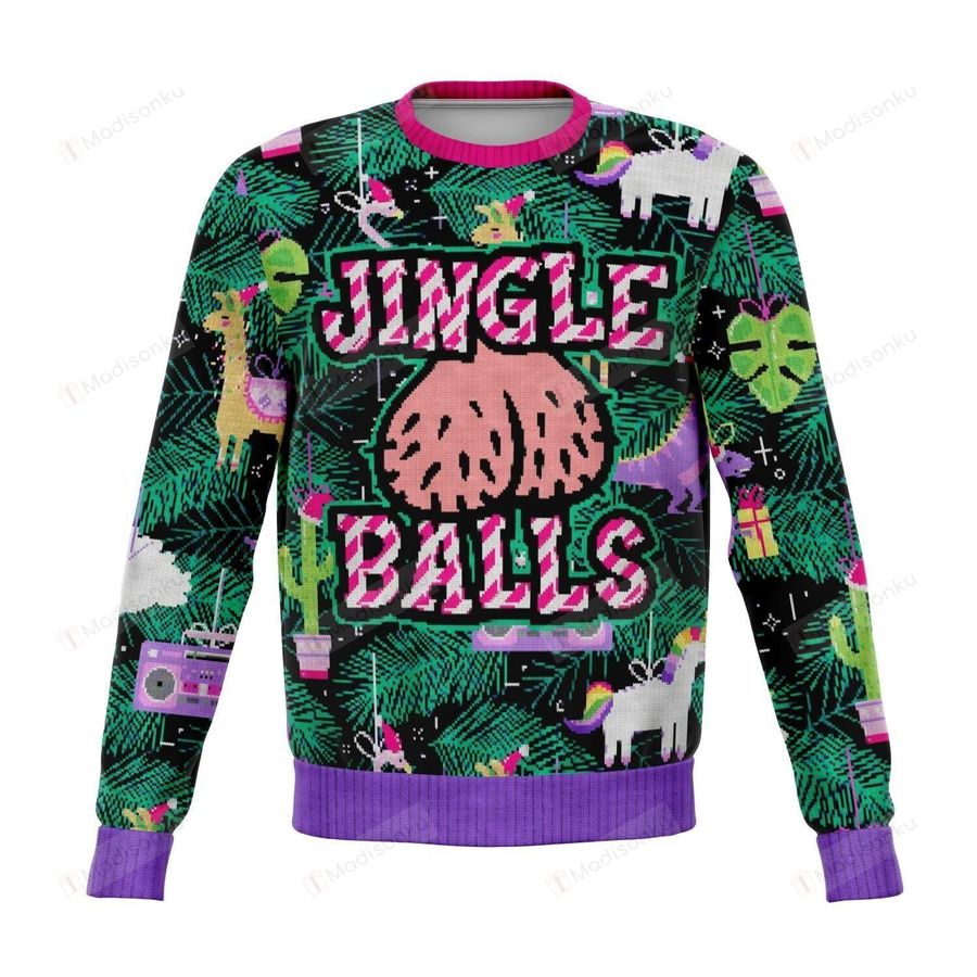 Jingle Bells Balls For Unisex Ugly Christmas Sweater, All Over Print