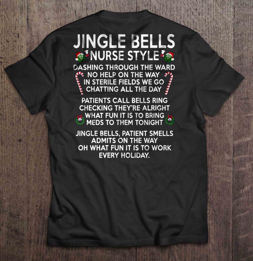 Jingle Bells Nurse Style Wreath Bells Christmas Sweater V-Neck T-Shirt