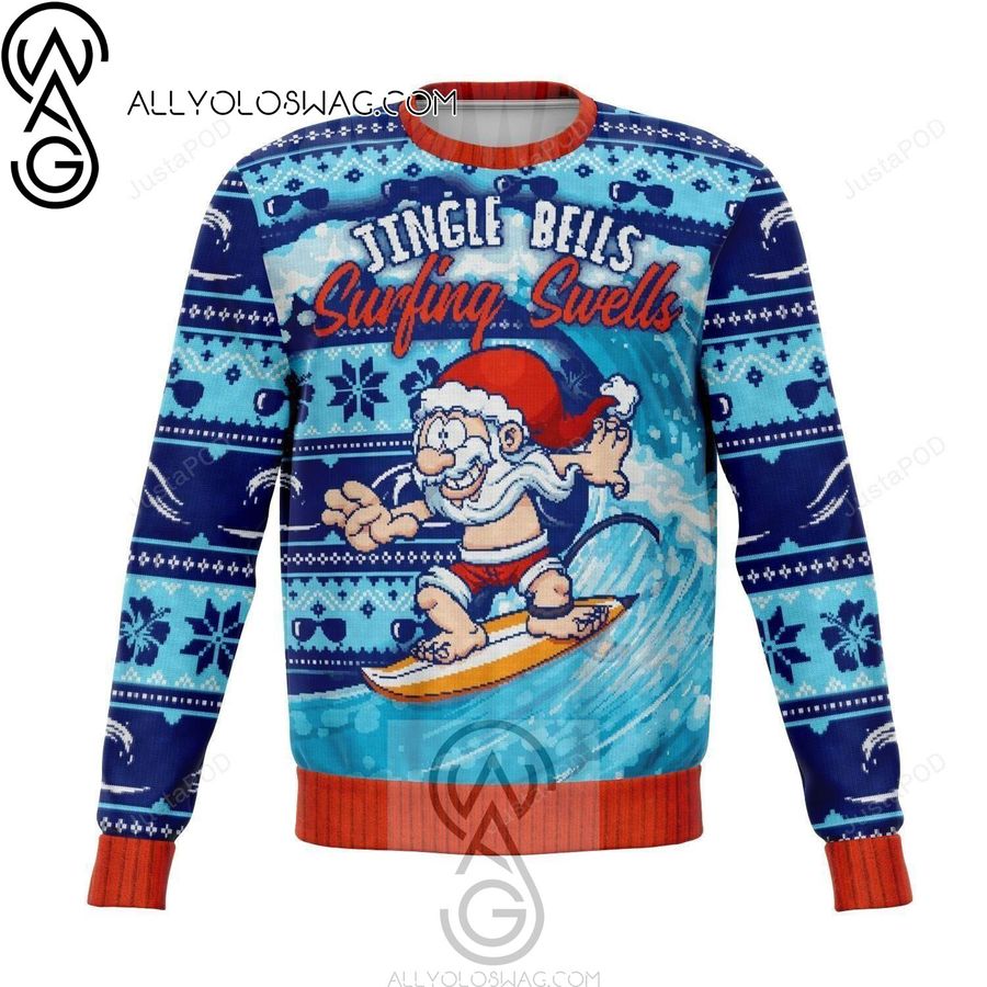Jingle Bells Surfing Swells Knitting Pattern Ugly Christmas Sweater