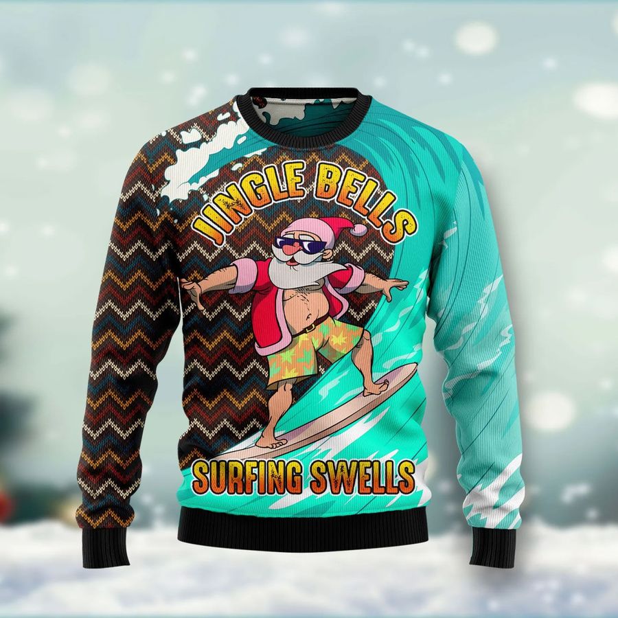 Jingle Bells Surfing Swells Ugly Sweater