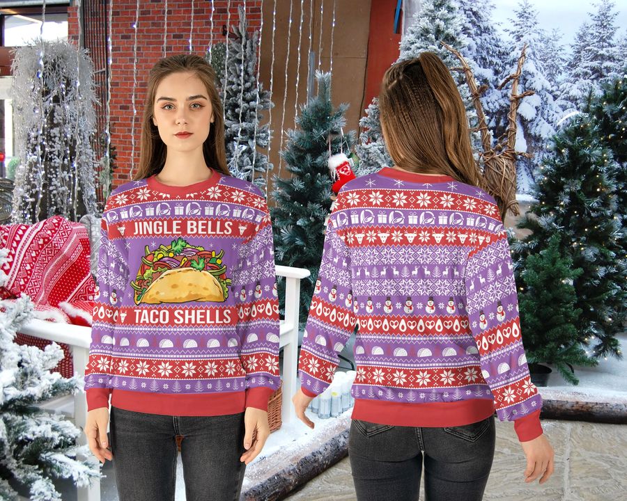 Jingle Bells Taco Shells Taco Shells Ugly Ugly 2022 Holiday Christmas Happy Xmas Wool Knitted Sweater