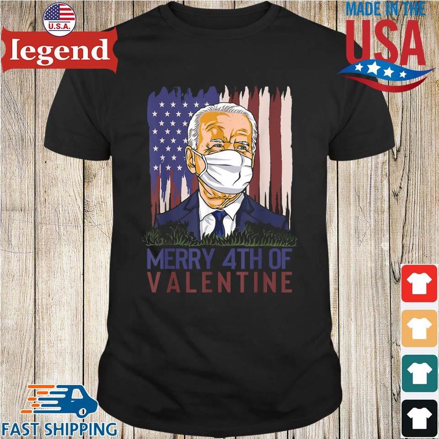 Joe Biden face mask Merry 4th Of Valentine American flag shirt