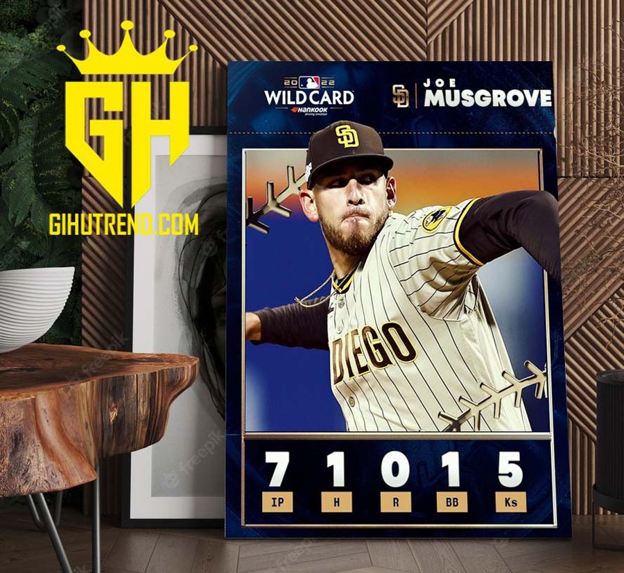 Joe Musgrove San Diego Padres Wild Card MLB 2022 Poster Canvas