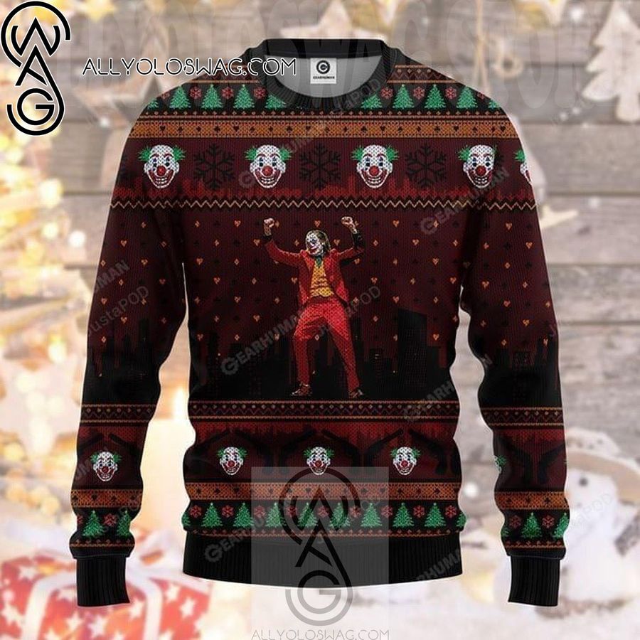 Joker Dancing Knitting Pattern Ugly Christmas Sweater
