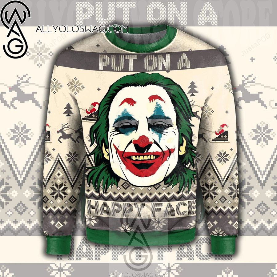 Joker Put On A Happy Face Knitting Pattern Ugly Christmas Sweater