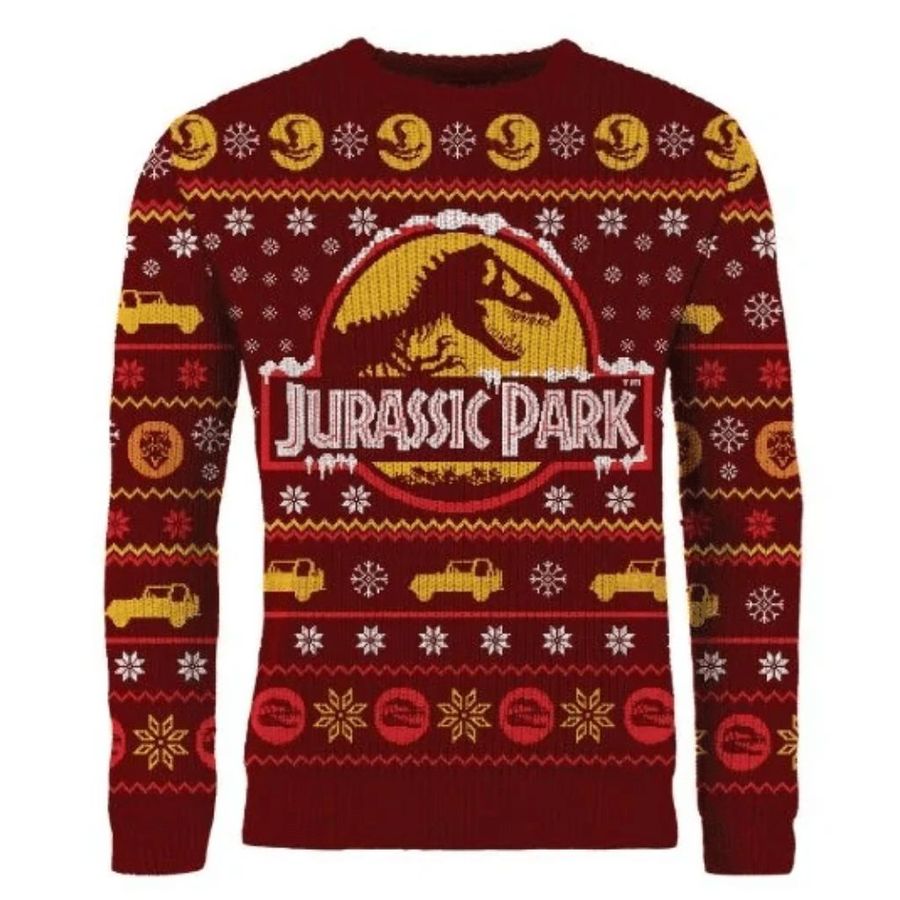Jurassic Park Christmas Red Ugly Sweater