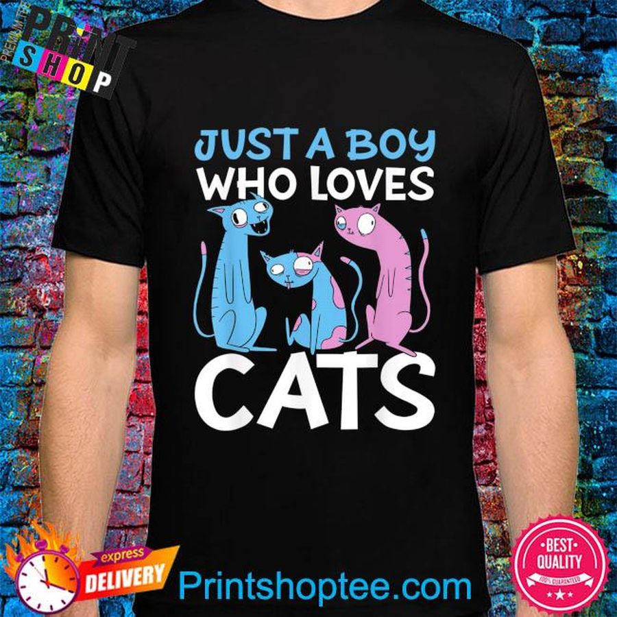 Just a Boy who Loves Cats Shirt