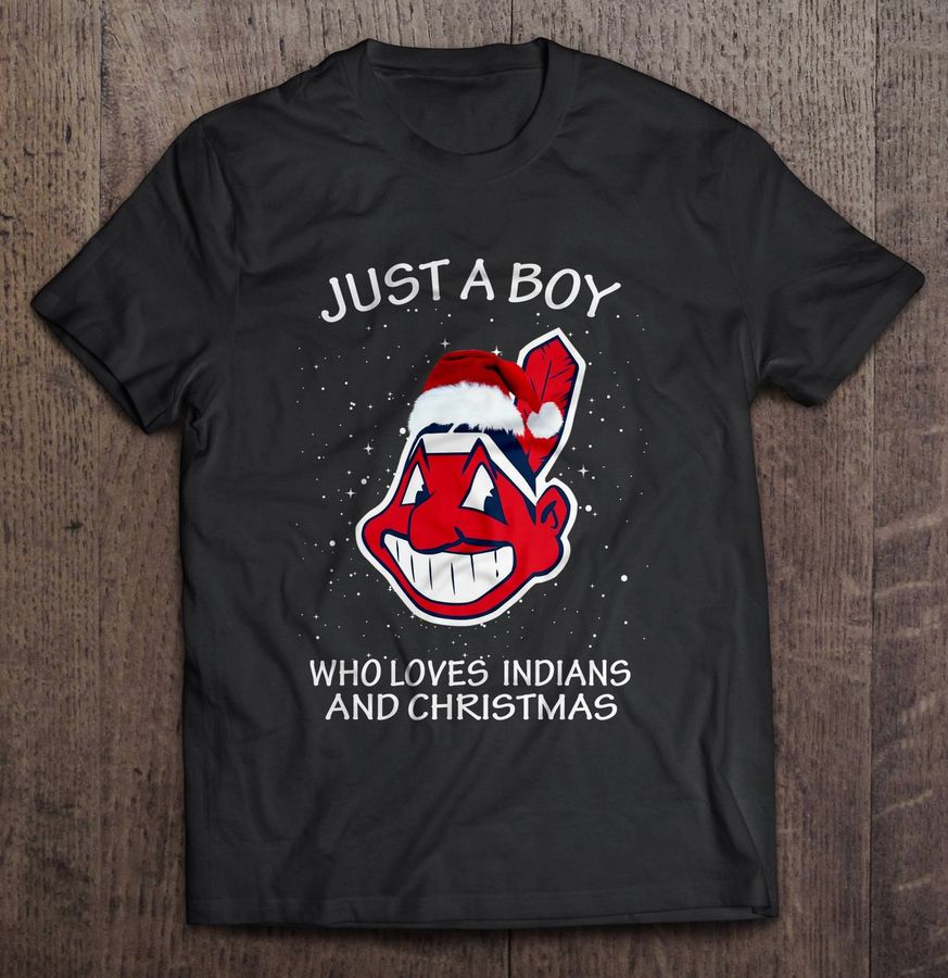 Just A Boy Who Loves Indians And Christmas Tshirt