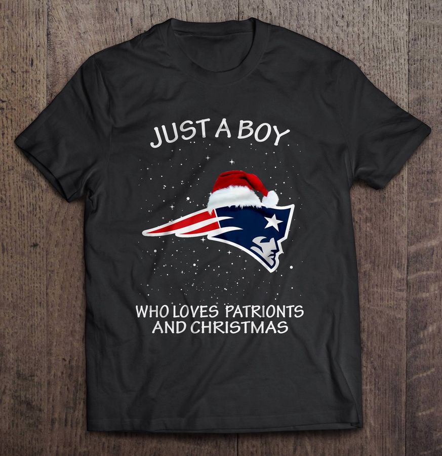 Just A Boy Who Loves Patriots And Christmas Shirt