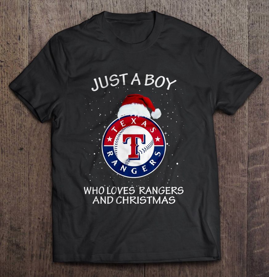 Just A Boy Who Loves Rangers And Christmas Tshirt