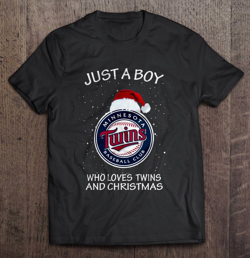 Just A Boy Who Loves Twins And Christmas Tee Shirt