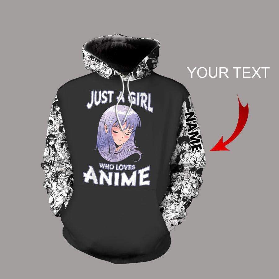 Just A Girl Who Loves Anime Personalized Unisex Hoodie