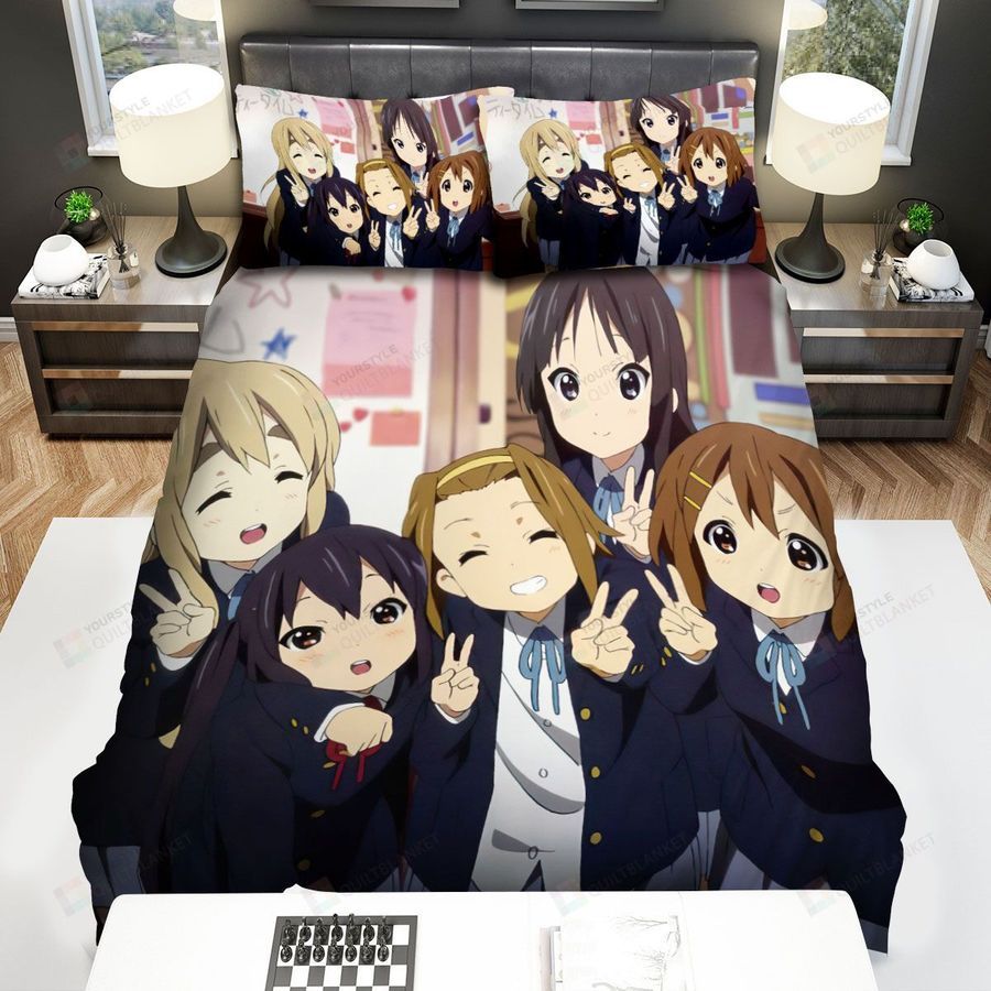 K-On, Happy Face Of Tsumugi Bed Sheets Spread Duvet Cover Bedding Sets