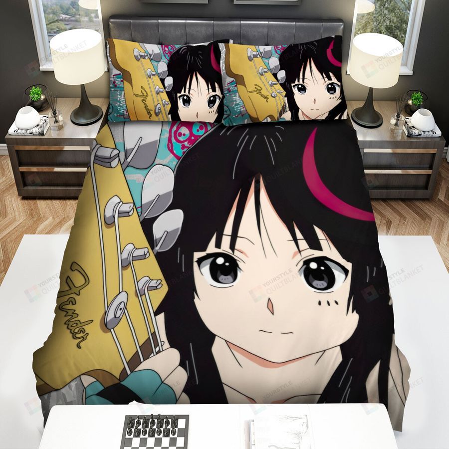 K-On, Pure Eyes Of Mio Bed Sheets Spread Duvet Cover Bedding Sets