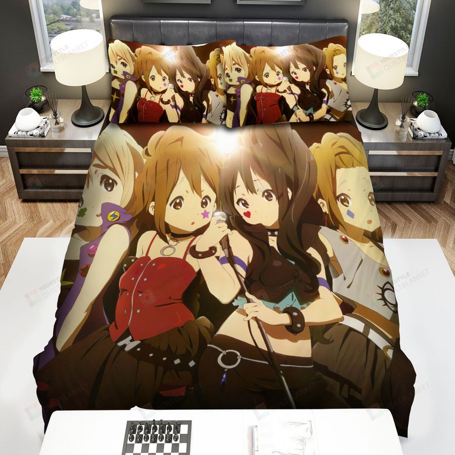 K-On, Star On Yui Cheek Bed Sheets Spread Duvet Cover Bedding Sets